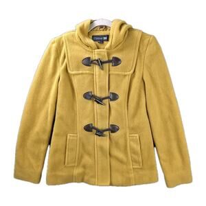 Forever 21 Womens Mustard Yellow Toggle Pea Coat Sz Small